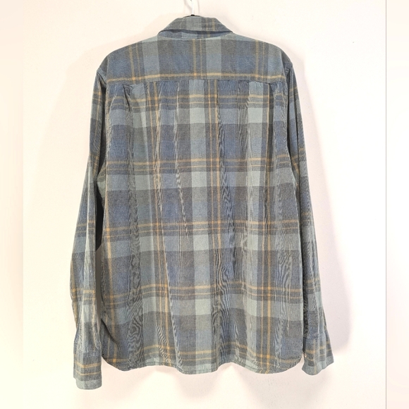 Wellen Light Blue Corduroy Plaid Button Down Casual Shirt XXL organic cotton - Picture 11 of 16